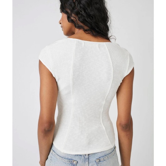 Free People We The Free Boss Baby Ribbed Sweater Tank Optic White M NWT - Picture 2 of 9